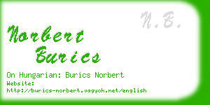 norbert burics business card